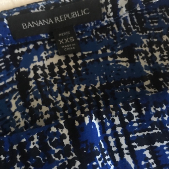 New Banana Republic Black Blue Blouse Top XXSP - Picture 4 of 5